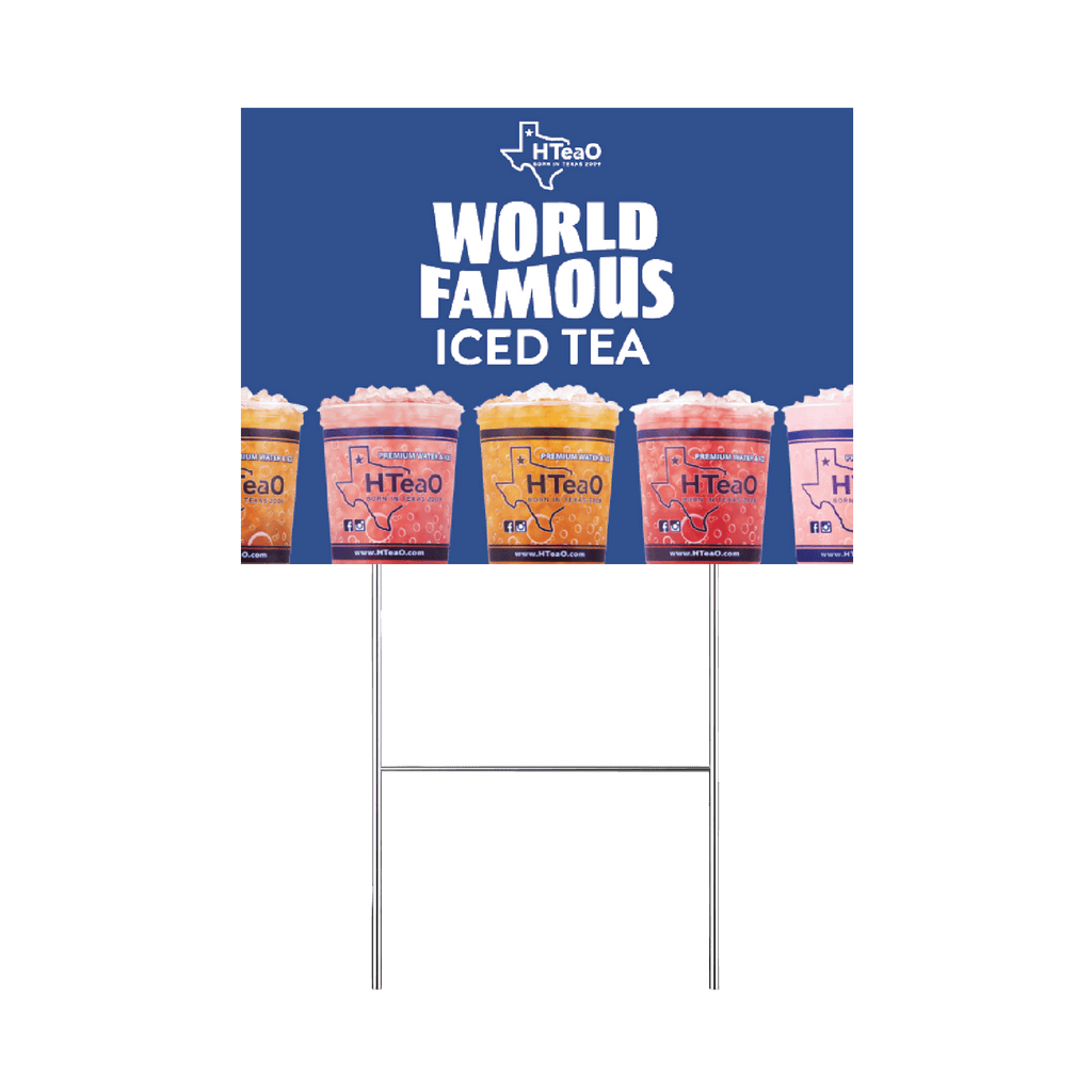 World Famous Iced Tea Blue Yard Sign